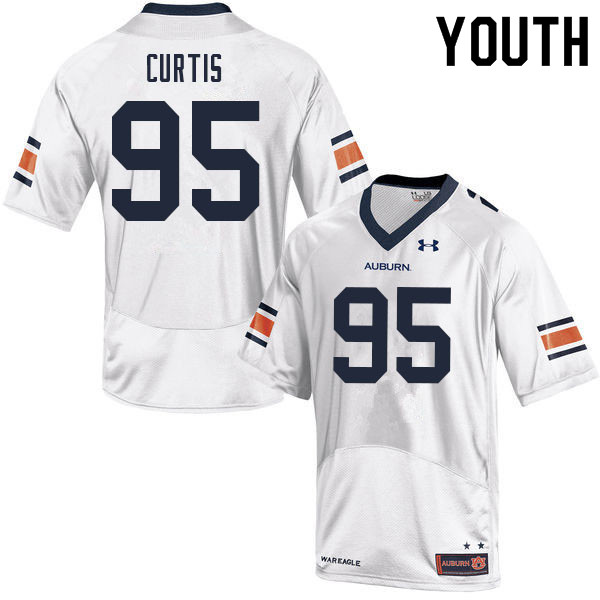 Youth #95 Nick Curtis Auburn Tigers College Football Jerseys Sale-White